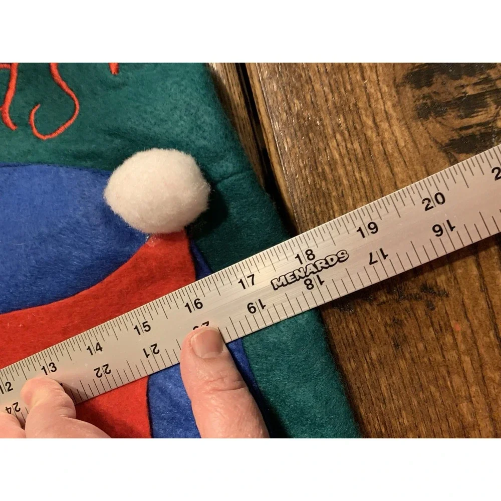 Vintage Felt Christmas Gift Bags Appliqué Drawstring 18‎ X 29